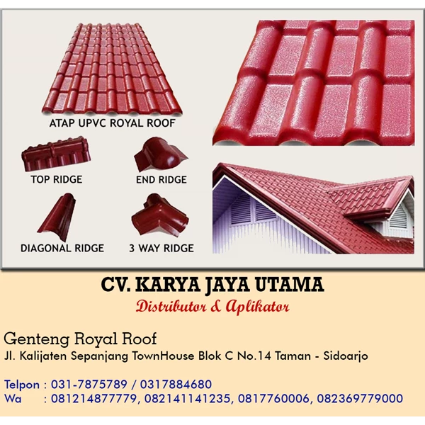 RED AND GREEN TILE ROYALROOF BRAND UPVC MATERIAL