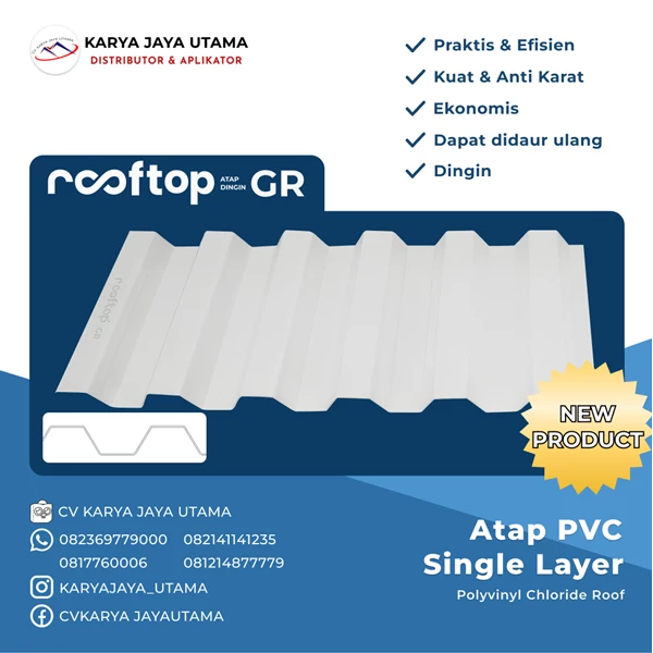 ROOFTOP PVC ROOF - GR SINGLE LAYER WHITE AND LIGHT GRAY