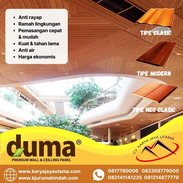 DUMA WPC wooden ceiling modern type 110 measuring 3 meters