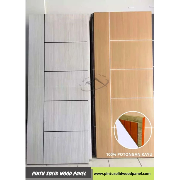 Pintu Kayu Solid Wood Panel (SWP) dengan tipe Router Glass