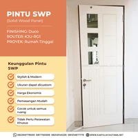 Solid Wood Panel (SWP) Door / Wooden Door / Router Glass Type SWP Door (Glass Door)