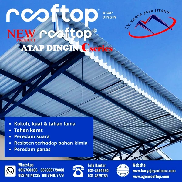 Atap UPVC Rooftop tipe Doff Biru