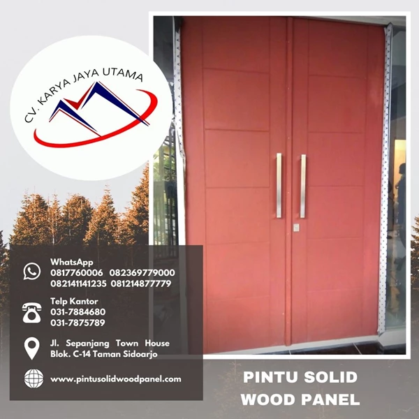 Solid Wood Panel Door with Coating and Finishing