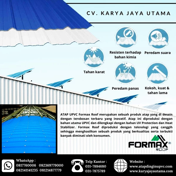 UPVC Roof 1 Layer Formax for Roof and Wall