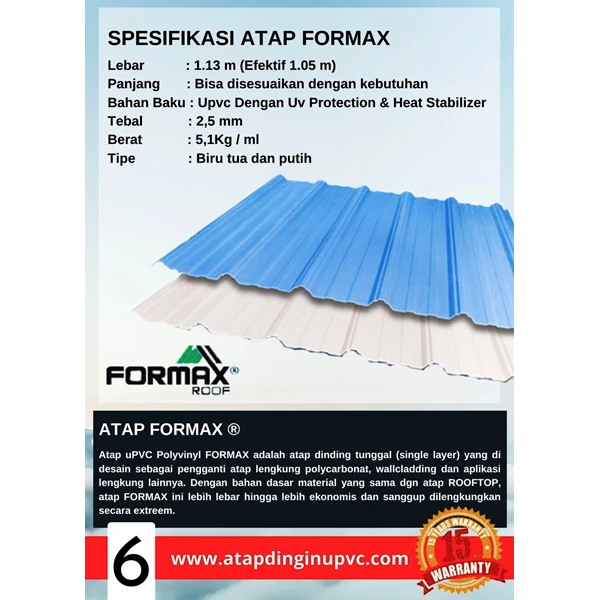 Formax UPVC Roof As well as Outer Wall Coating
